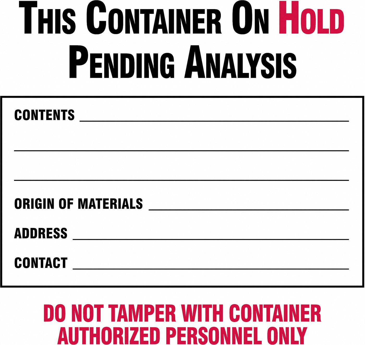 Pending Analysis Labels